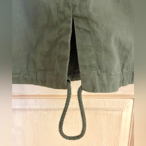 Love Destroyed Womens Army Green Long Black Jacket Coat Classic Practical Cotton - Picture 4 of 11